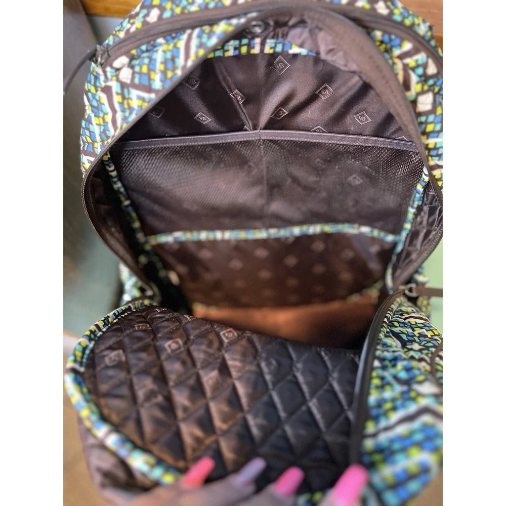Vera Bradley Backpack Book bag Rain Forest Blue Green Brown‎ NWOT Never Used